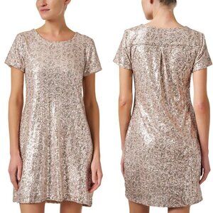 Jude Connally Ella Leopard Sequin Short Sleeve Mini T-Shirt Dress - 35561
